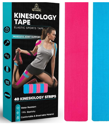 Kinesiology Tape –  Elastic Sports Tape (1 Pack, 3 Pack, 40 Strips in 1 Pack) 